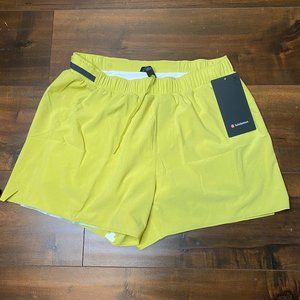 Lululemon Mens Size LG Surge Short 4 ” Lined Yello
